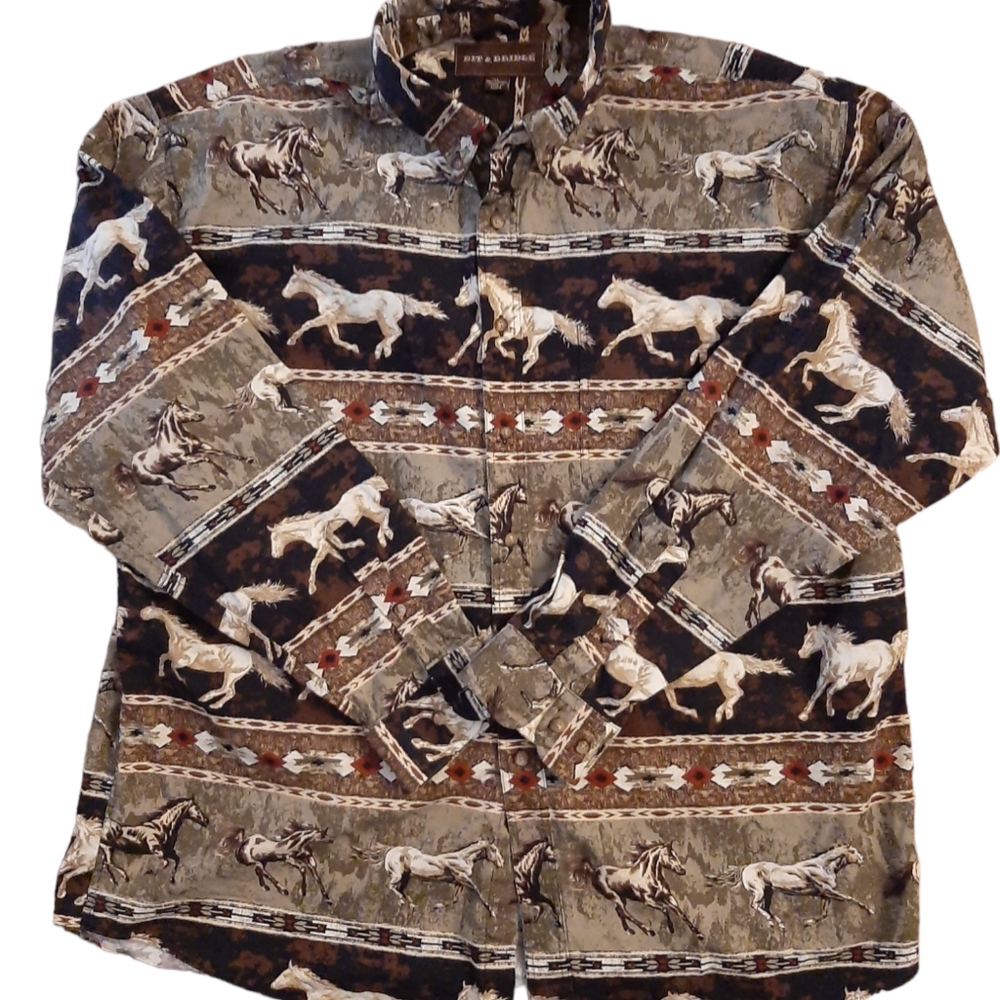 Bit & Bridle Western Button Up Size XL - Picture 2 of 3